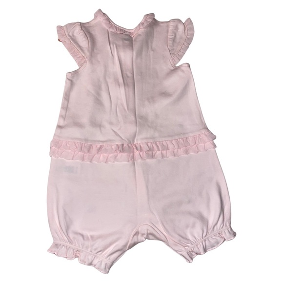 Little Me Pink Strawberry Romper with Matching Hat - Picture 2 of 4